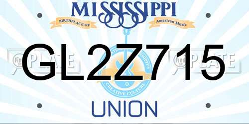 GL2Z715 Mississippi License Plate