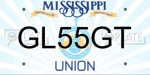 GL55GT Mississippi License Plate