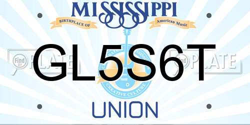 GL5S6T Mississippi License Plate