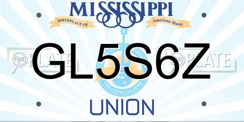 GL5S6Z Mississippi License Plate
