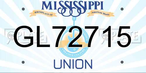GL72715 Mississippi License Plate