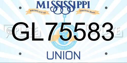 GL75583 Mississippi License Plate