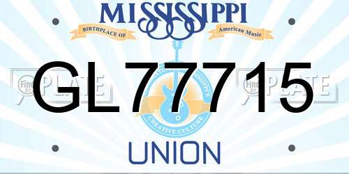GL77715 Mississippi License Plate