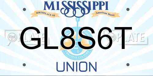 GL8S6T Mississippi License Plate