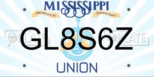 GL8S6Z Mississippi License Plate