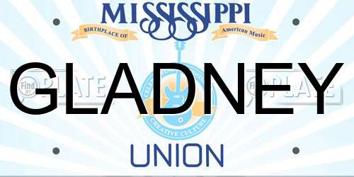 GLADNEY Mississippi License Plate