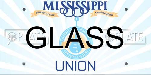 GLASS Mississippi License Plate