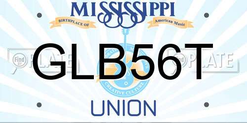 GLB56T Mississippi License Plate
