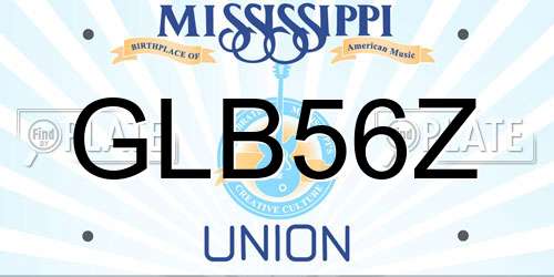 GLB56Z Mississippi License Plate