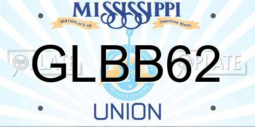 GLBB62 Mississippi License Plate