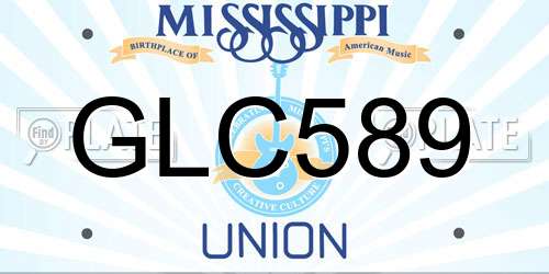 GLC589 Mississippi License Plate