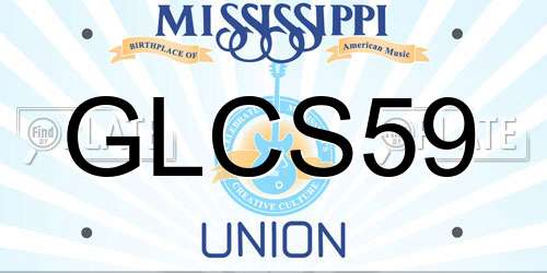 GLCS59 Mississippi License Plate