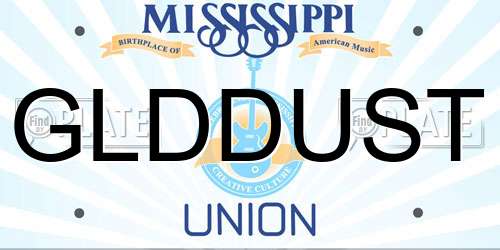 GLDDUST Mississippi License Plate