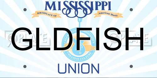 GLDFISH Mississippi License Plate