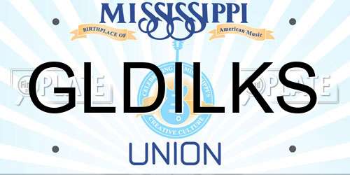 GLDILKS Mississippi License Plate