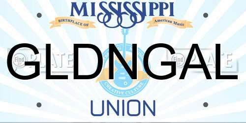GLDNGAL Mississippi License Plate