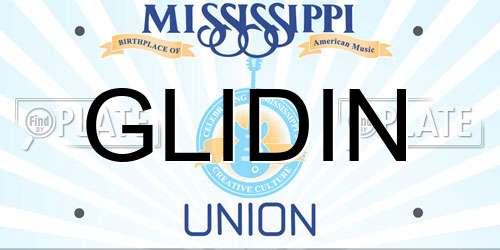GLIDIN Mississippi License Plate