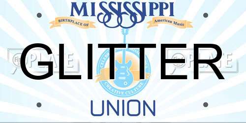 GLITTER Mississippi License Plate