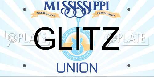 GLITZ Mississippi License Plate