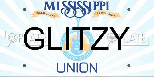 GLITZY Mississippi License Plate