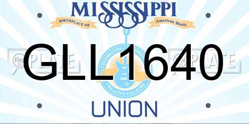 GLL1640 Mississippi License Plate