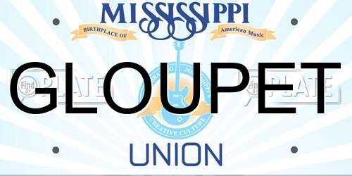 GLOUPET Mississippi License Plate