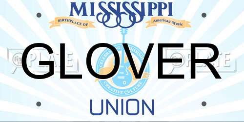 GLOVER Mississippi License Plate