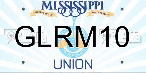 GLRM10 Mississippi License Plate