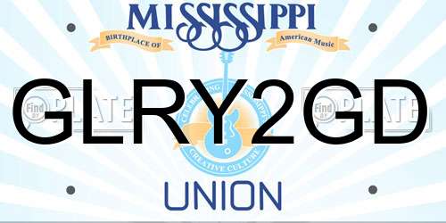 GLRY2GD Mississippi License Plate