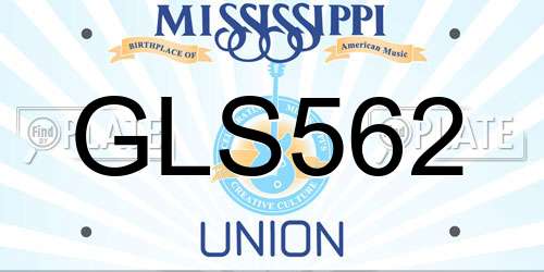 GLS562 Mississippi License Plate