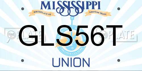 GLS56T Mississippi License Plate