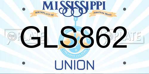 GLS862 Mississippi License Plate