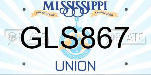 GLS867 Mississippi License Plate