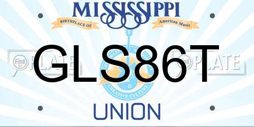 GLS86T Mississippi License Plate