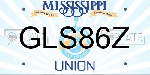 GLS86Z Mississippi License Plate