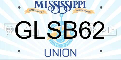 GLSB62 Mississippi License Plate