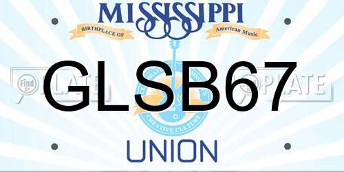 GLSB67 Mississippi License Plate