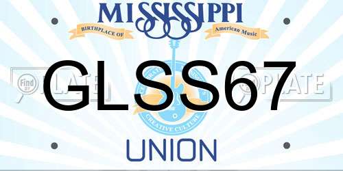 GLSS67 Mississippi License Plate