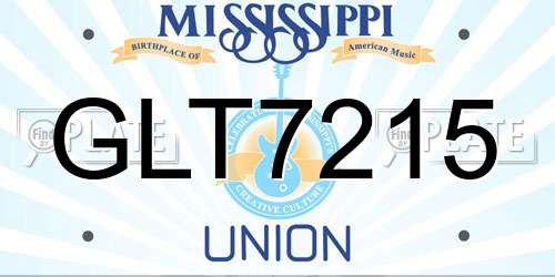GLT7215 Mississippi License Plate