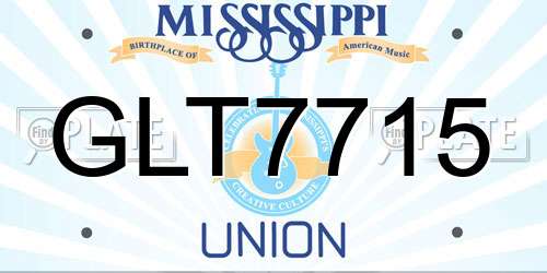 GLT7715 Mississippi License Plate