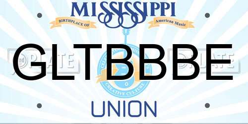 GLTBBBE Mississippi License Plate