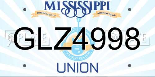 GLZ4998 Mississippi License Plate