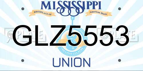 GLZ5553 Mississippi License Plate
