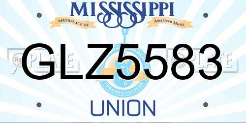 GLZ5583 Mississippi License Plate