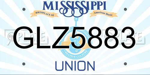 GLZ5883 Mississippi License Plate