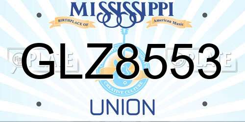 GLZ8553 Mississippi License Plate