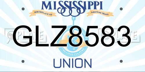 GLZ8583 Mississippi License Plate