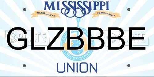GLZBBBE Mississippi License Plate