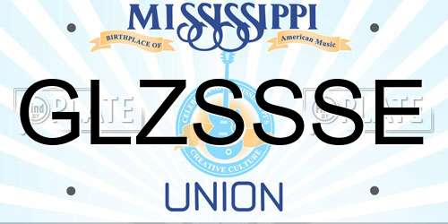 GLZSSSE Mississippi License Plate