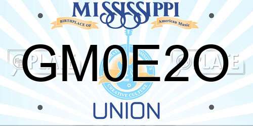 GM0E2O Mississippi License Plate